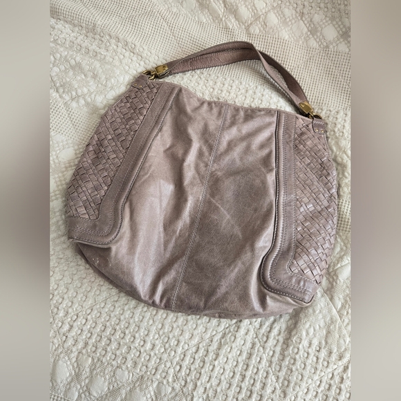 Elliott Lucca Mushroom Leather Hobo Bag with woven leather detail - Picture 2 of 10